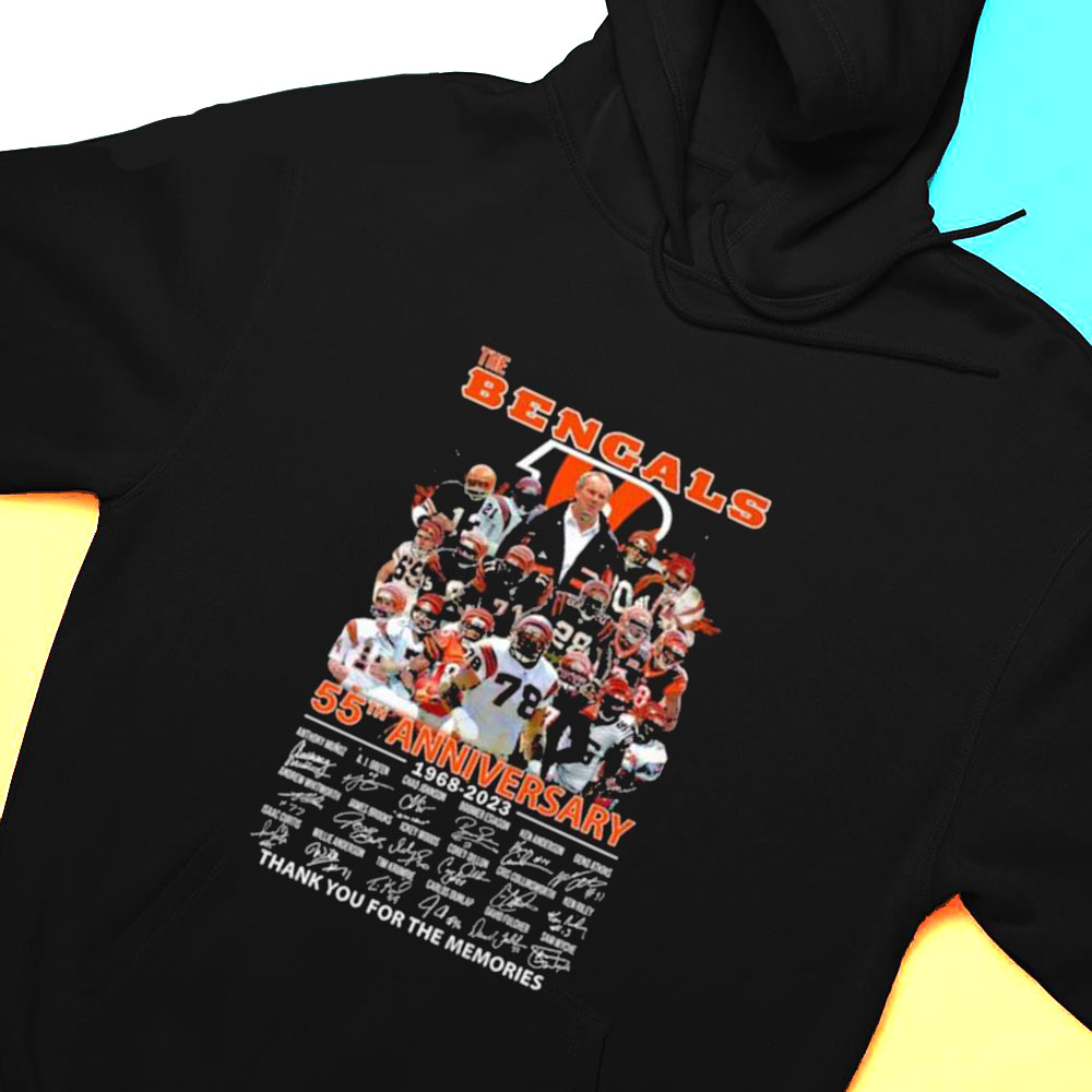 The Cincinnati Bengals 55th Anniversary 1968 2023 Thank You For The Memories Signatures Shirt