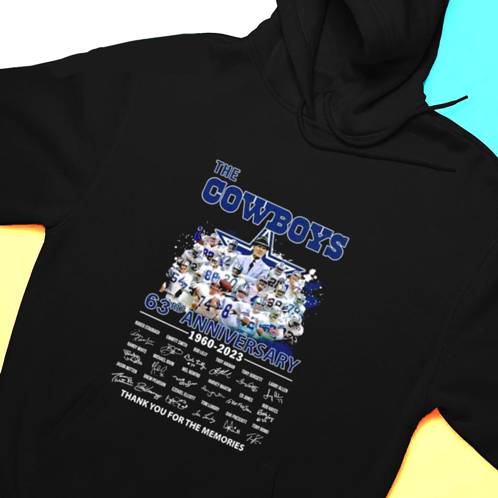 The Dallas Cowboys 63rd Anniversary 1960 2023 Thank You For The Memories Signatures Shirt
