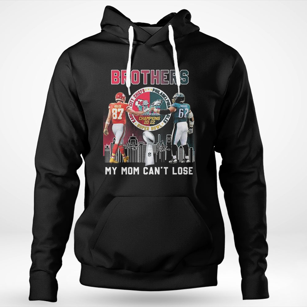 Travis Kelce And Jason Kelce Brothers My Mom Cant Lose Signatures Shirt Longsleeve