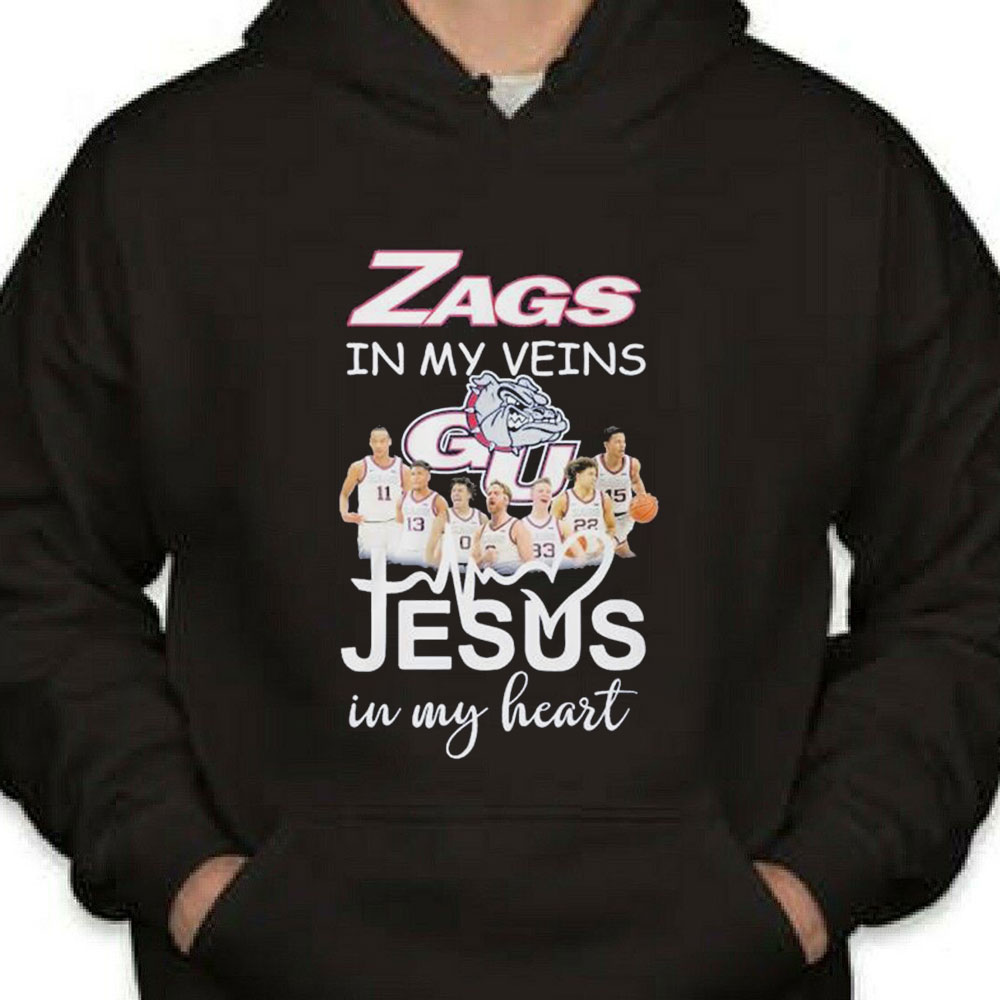 Zags In My Veins Team Jesus In My Heart Shirt Longsleeve T-shirt