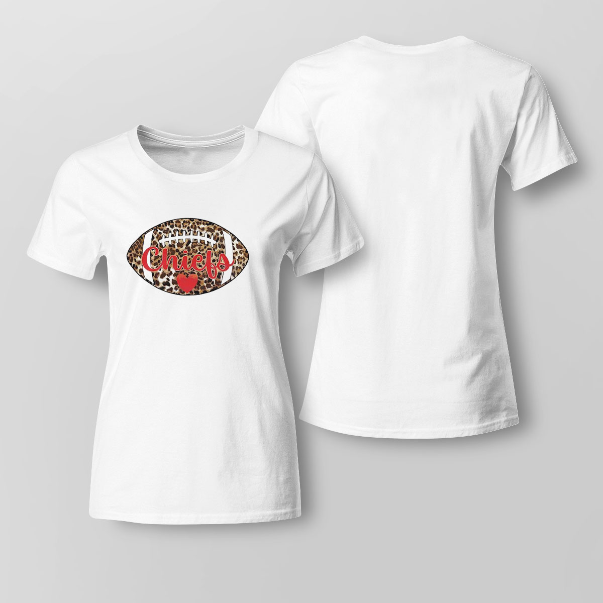 Chiefs Leopard Footbal Shirt Ladies Tee