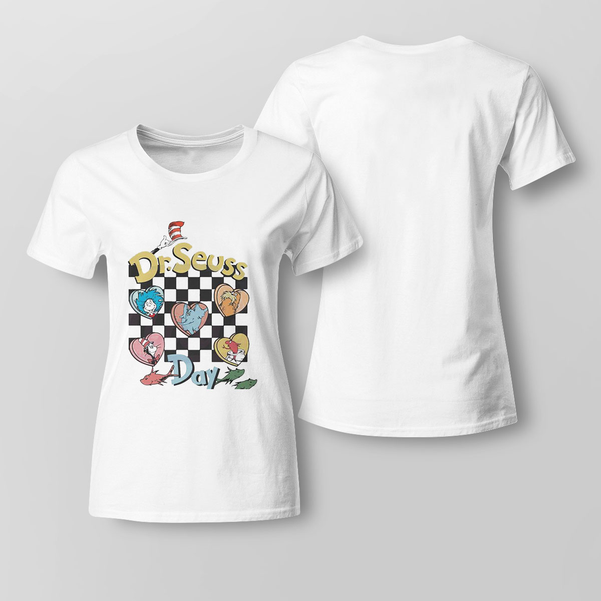 Dr Seuss Figure Heart Dr Seuss Day Shirt Ladies Tee