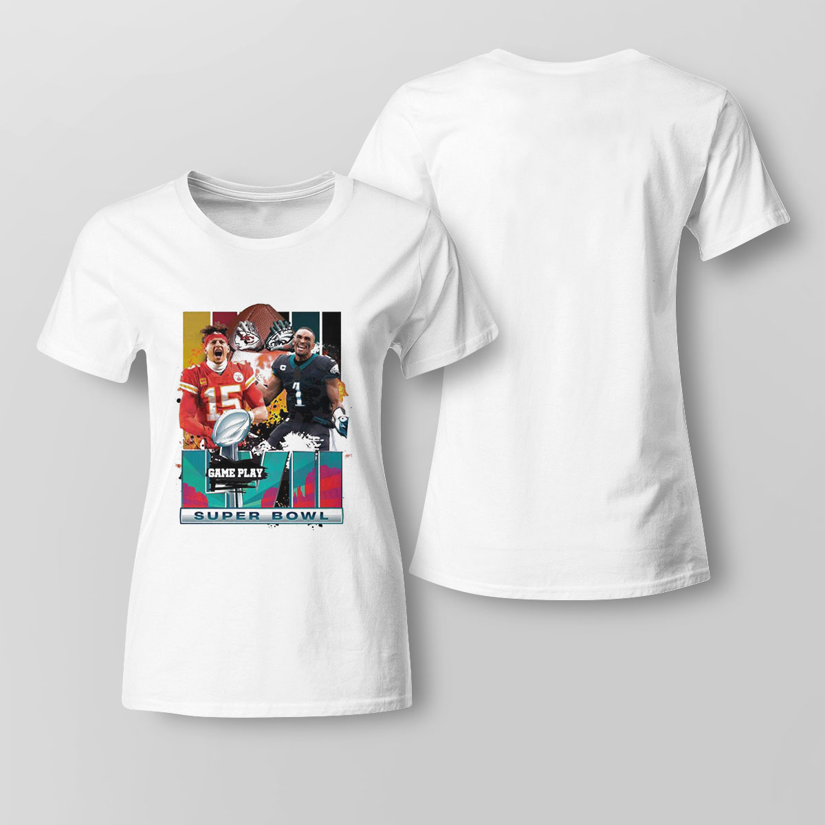 Game Day Super Bowl Lvii Mohames Chiefs Vs Hurt Eagles Shirt Ladies Tee