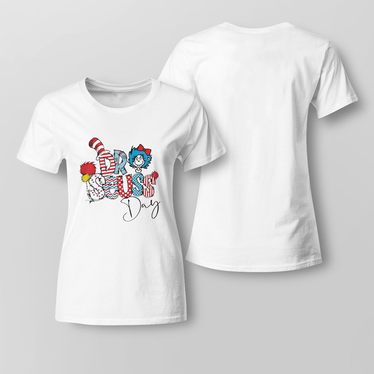 Little Miss Happy Dr Seuss Day Read Across America Day Shirt Ladies Tee