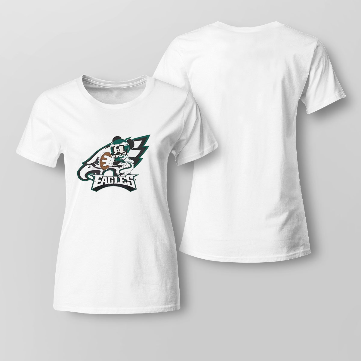 Mickey And Minnie Philadelphia Eagles Fans Shirt Ladies Tee