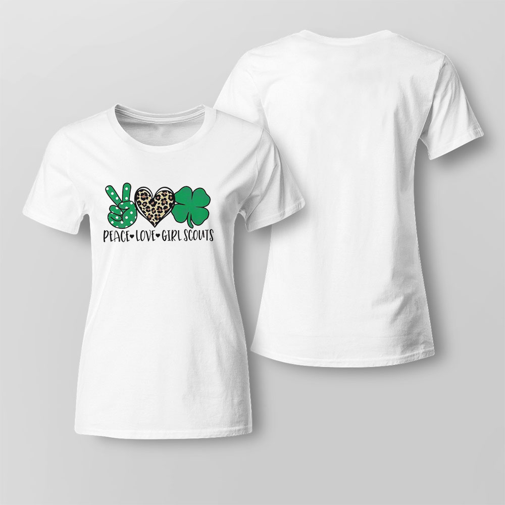Pace Love Girl Scouts St Patricks Day Irish Girl Shirt