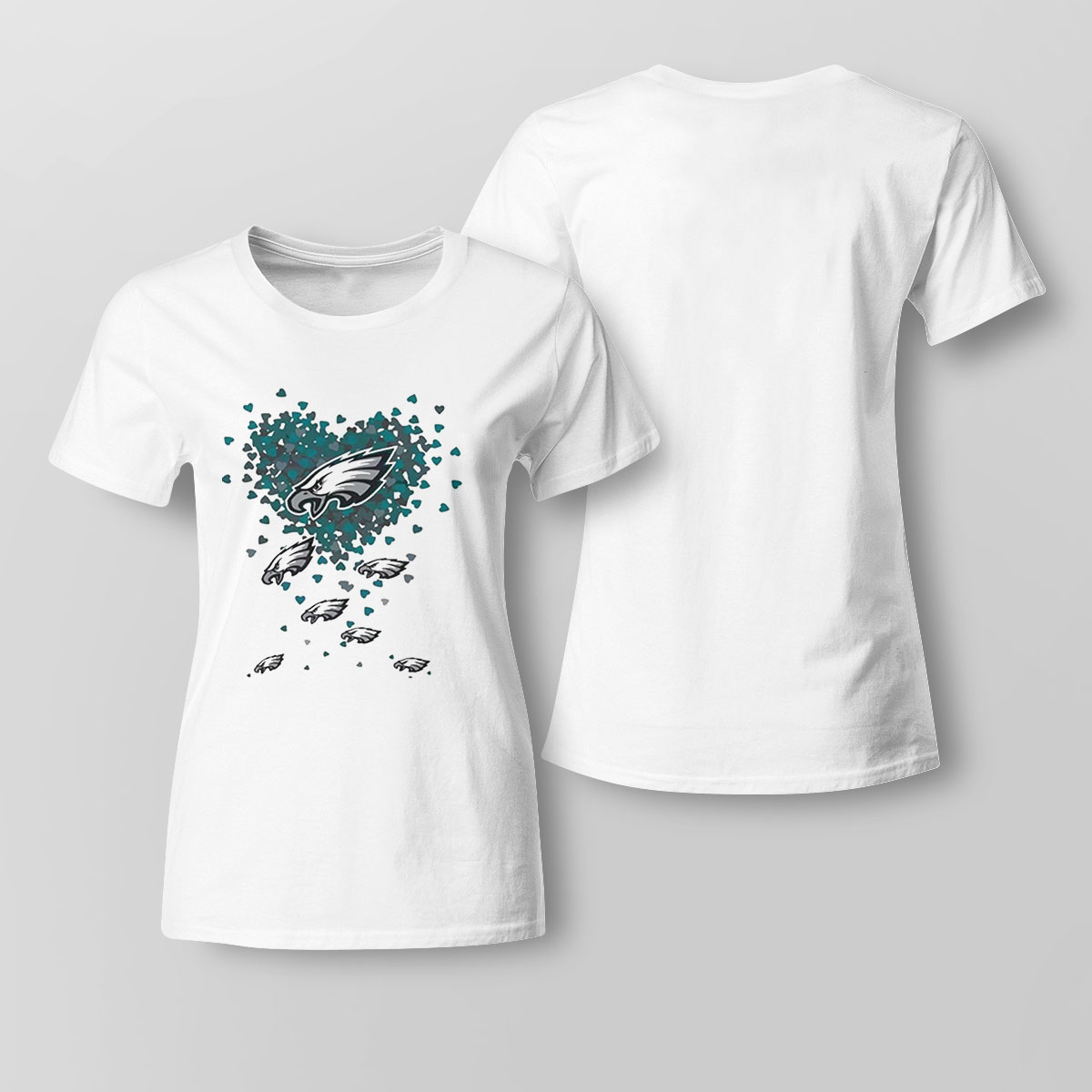 Philadelphia Eagles Tiny Hearts Shape Shirt Ladies Tee