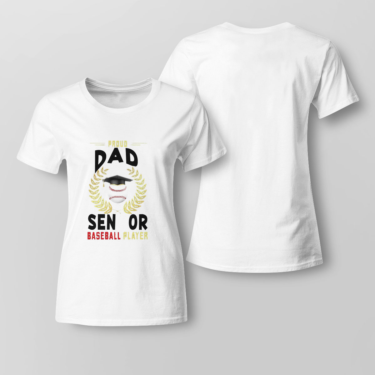 Proud Dad Of A 2023 Senior Vintage Baseball Sport Shirt Ladies Tee