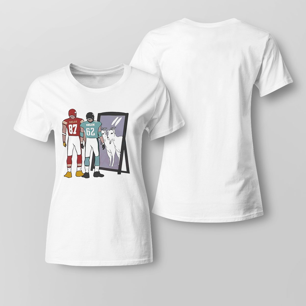 Travis Kelce And Jason Kelce Mirror Goats Shirt Ladies Tee
