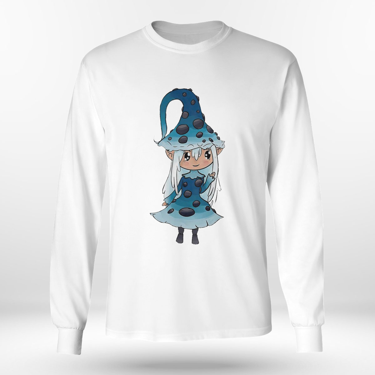 Blue Mushroom Girl Art Shirt Hoodie Blue Mushroom Girl Art Shirt Hoodie