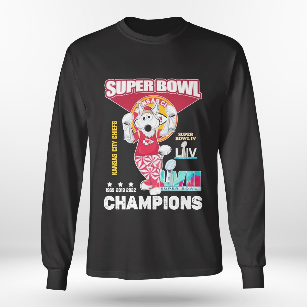 Kc Wolf Kansas City Chiefs Super Bowl Champions 1969 2019 2022 Shirt Kc Wolf Kansas City Chiefs Super Bowl Champions 1969 2019 2022 Shirt