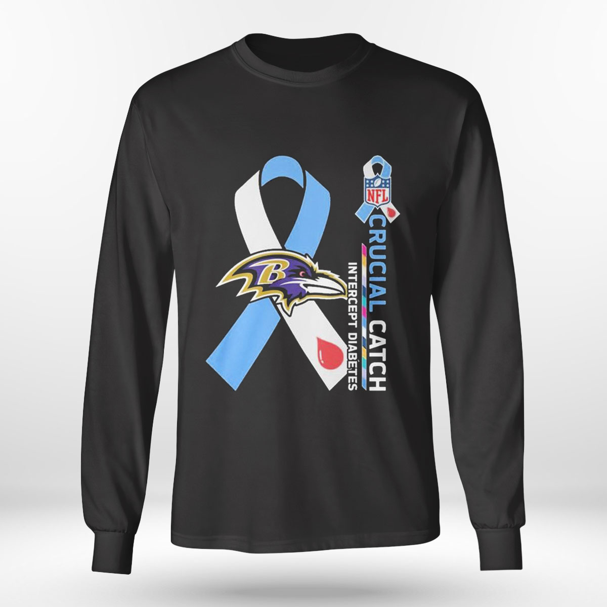 Nfl Baltimore Ravens Crucial Catch Intercept Diabetes Shirt Longsleeve T-shirt Nfl Baltimore Ravens Crucial Catch Intercept Diabetes Shirt Longsleeve T-shirt