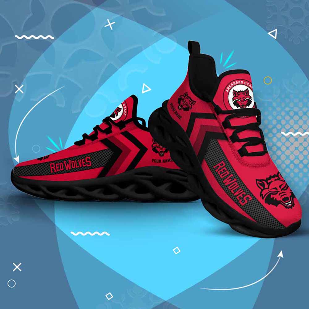 Ncaa Arkansas State Red Wolves Custom Name Max Soul Shoes Chunky Sneakers Ncaa Arkansas State Red Wolves Custom Name Max Soul Shoes Chunky Sneakers