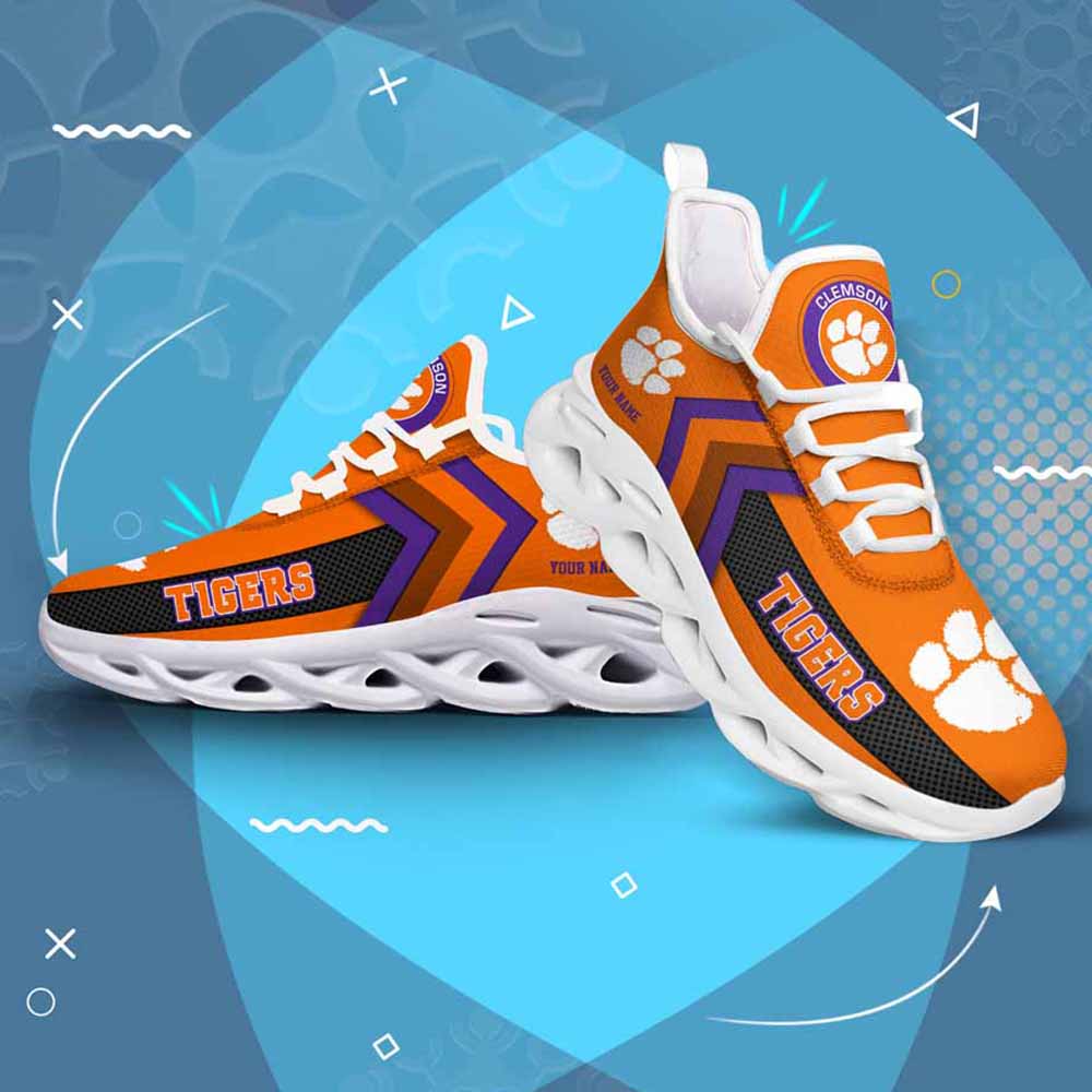 Ncaa Clemson Tigers Custom Name Max Soul Shoes Chunky Sneakers Ncaa Clemson Tigers Custom Name Max Soul Shoes Chunky Sneakers