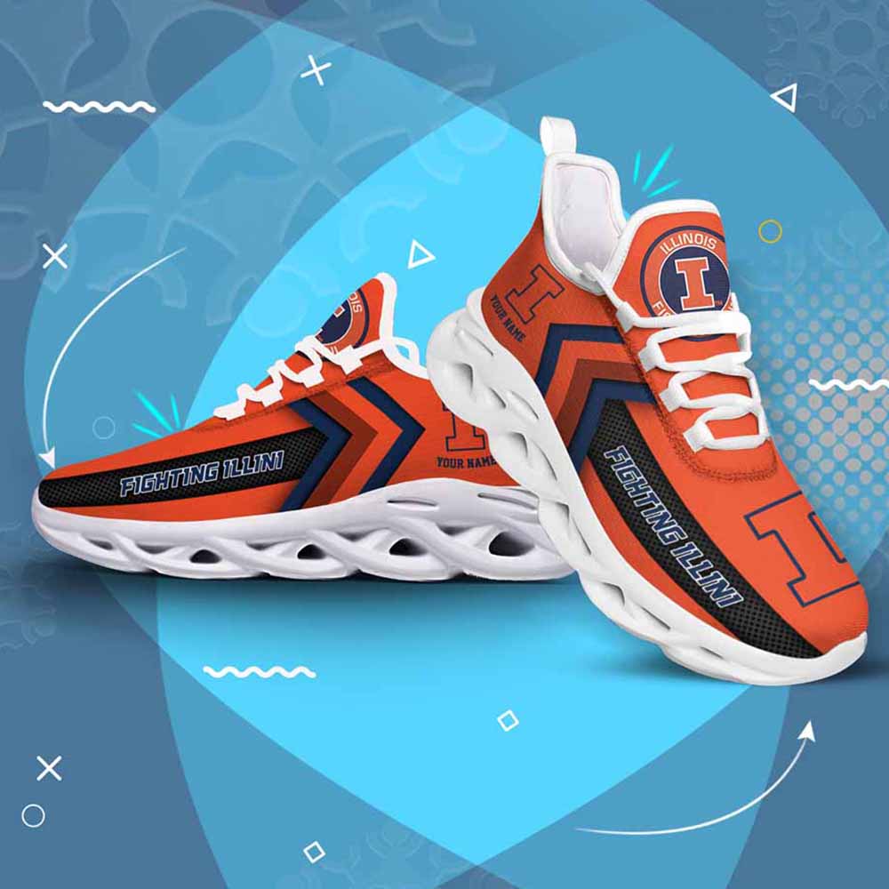Ncaa Illinois Fighting Illini Custom Name Max Soul Shoes Chunky Sneakers