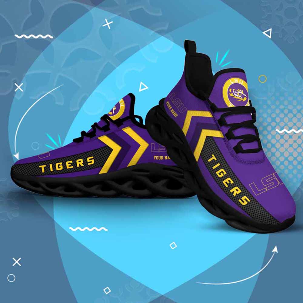 Ncaa Lsu Tigers Custom Name Max Soul Shoes Chunky Sneakers