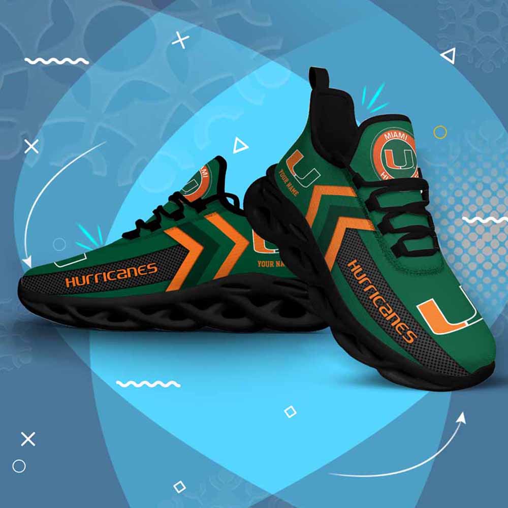 Ncaa Miami Hurricanes Custom Name Max Soul Shoes Chunky Sneakers