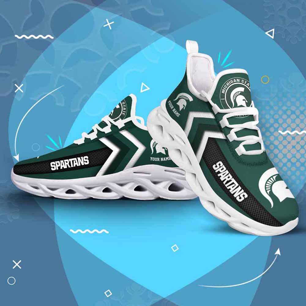 Ncaa Michigan State Spartans Custom Name Max Soul Shoes Chunky Sneakers Ncaa Michigan State Spartans Custom Name Max Soul Shoes Chunky Sneakers