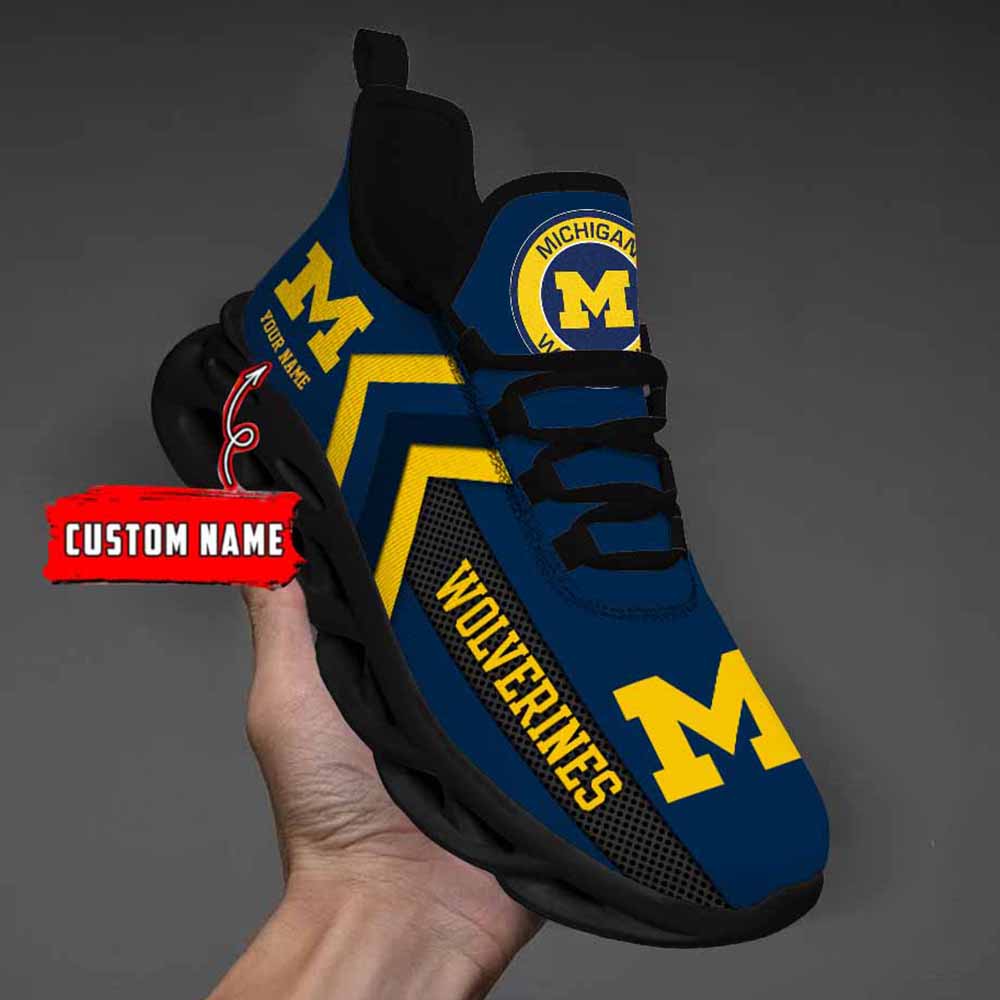 Ncaa Michigan Wolverines Custom Name Max Soul Shoes Chunky Sneakers