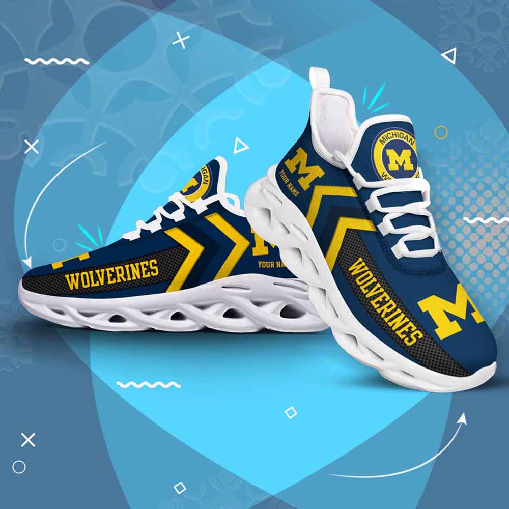 Ncaa Michigan Wolverines Custom Name Max Soul Shoes Chunky Sneakers Ncaa Michigan Wolverines Custom Name Max Soul Shoes Chunky Sneakers