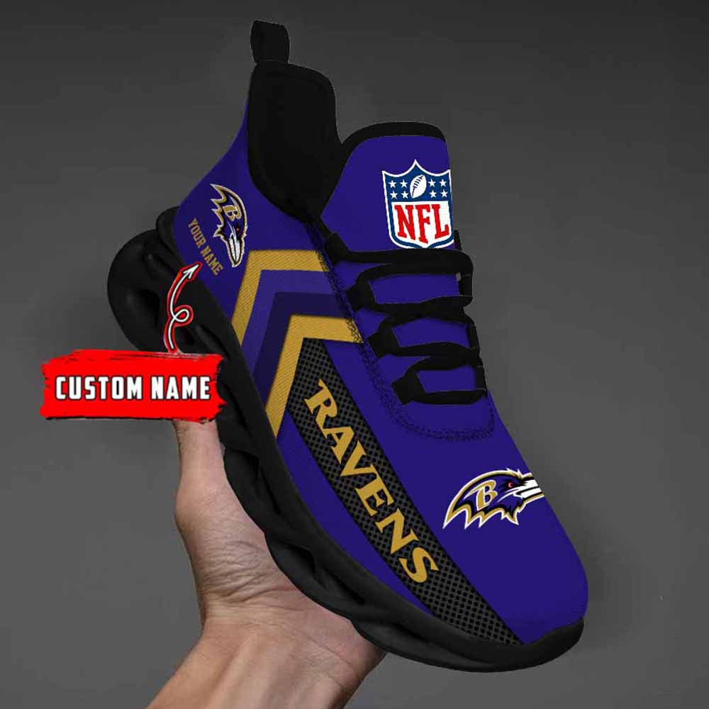 Nfl Baltimore Ravens Custom Name Max Soul Shoes Chunky Sneakers Nfl Baltimore Ravens Custom Name Max Soul Shoes Chunky Sneakers