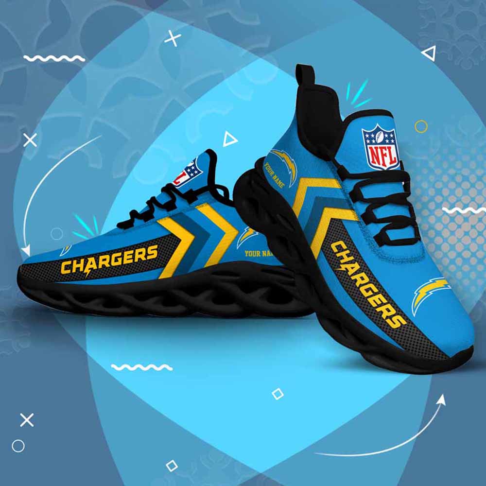 Nfl Los Angeles Chargers Custom Name Max Soul Shoes Chunky Sneakers Nfl Los Angeles Chargers Custom Name Max Soul Shoes Chunky Sneakers