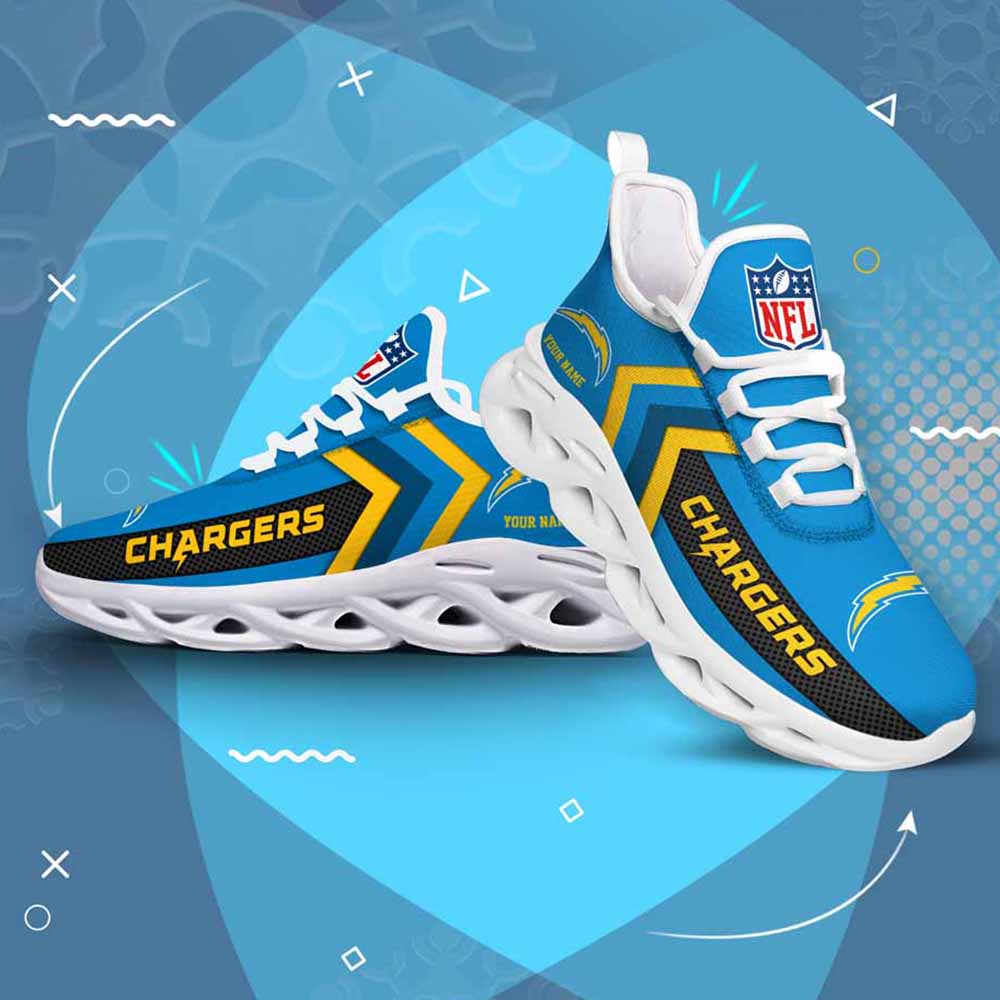 Nfl Los Angeles Chargers Custom Name Max Soul Shoes Chunky Sneakers Nfl Los Angeles Chargers Custom Name Max Soul Shoes Chunky Sneakers