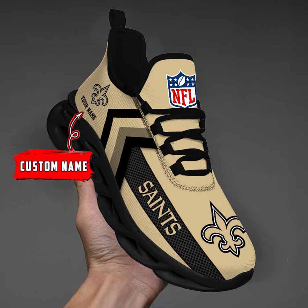 Nfl New Orleans Saints Custom Name Max Soul Shoes Chunky Sneakers Nfl New Orleans Saints Custom Name Max Soul Shoes Chunky Sneakers