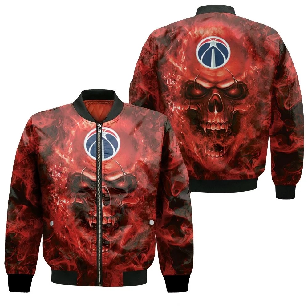 Skull Washington Wizards Nba Bomber Jacket