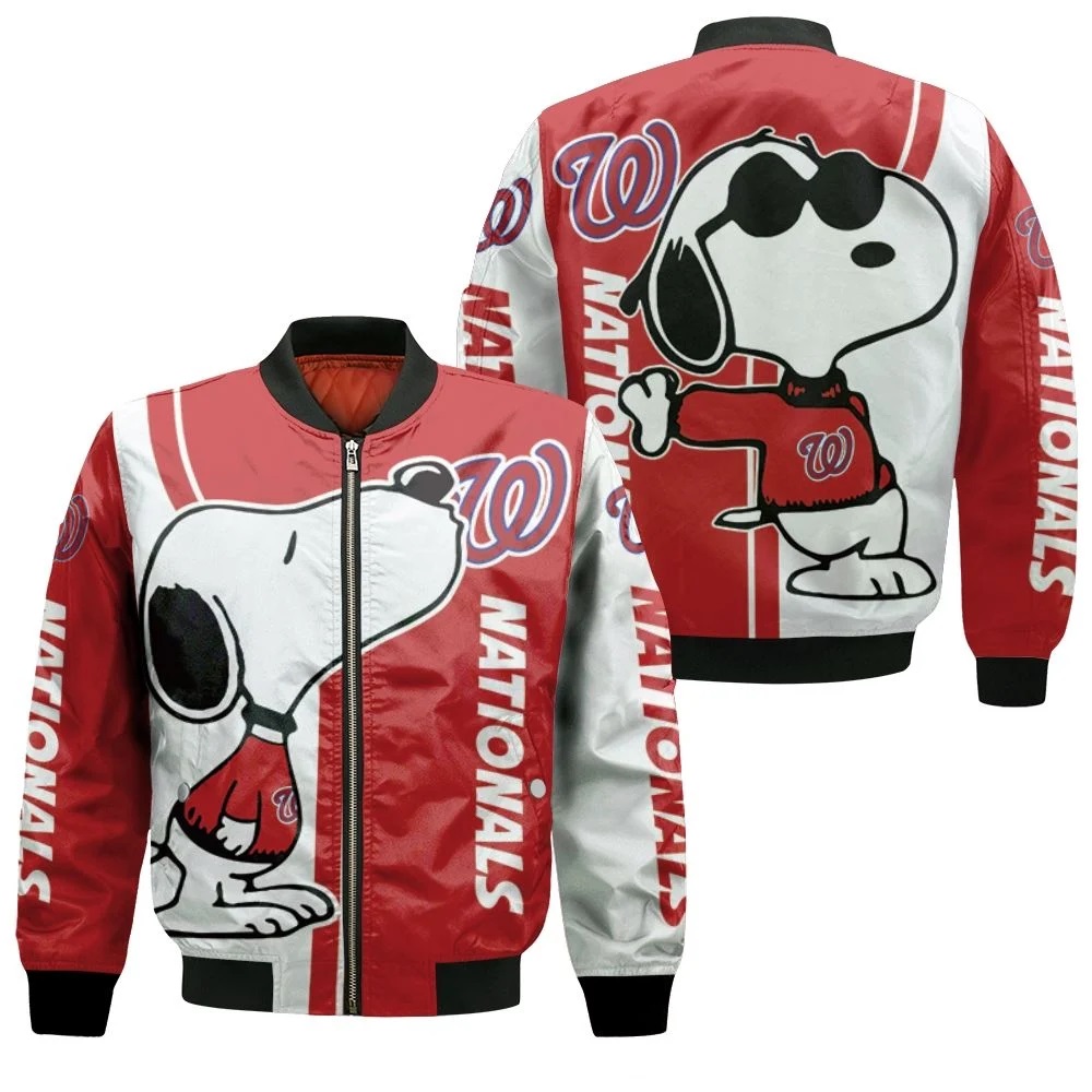 Snoopy Washington Nationals Fleece Bomber Jacket