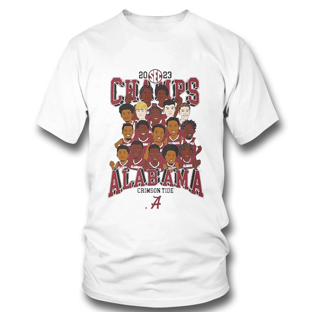 Alabama Team Caricatures 2023 Sec Mens Basketball Regular Season Champions T Shirt