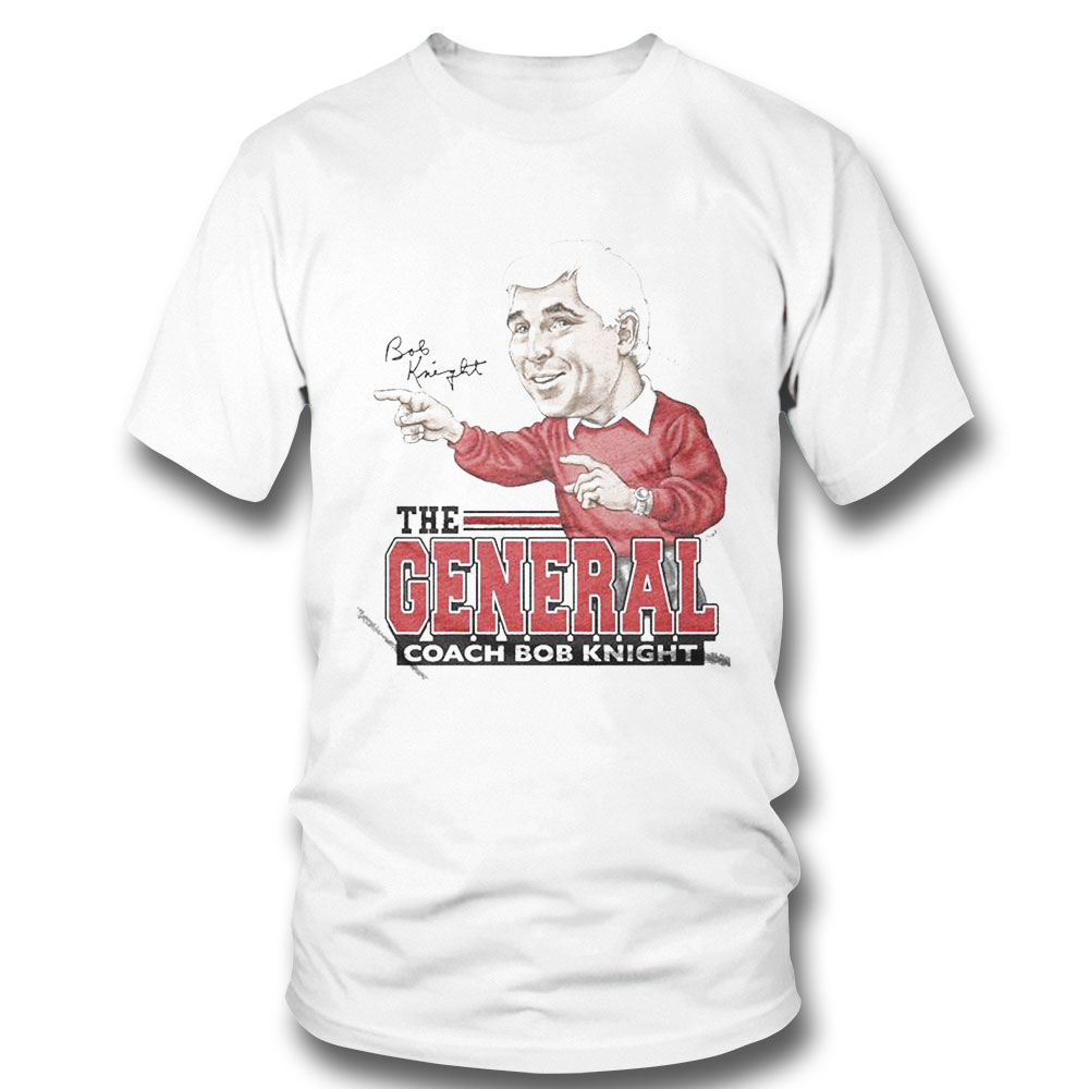 The General Coach Bob Knight Caricature Signature T-shirt