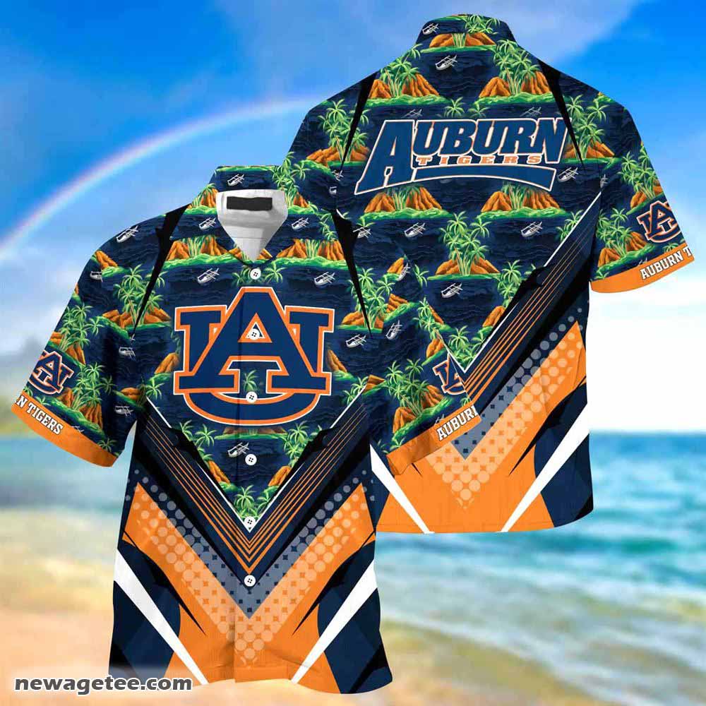 Auburn Tigers Summer Beach Hawaiian Shirt Hibiscus Pattern For Sports Fan
