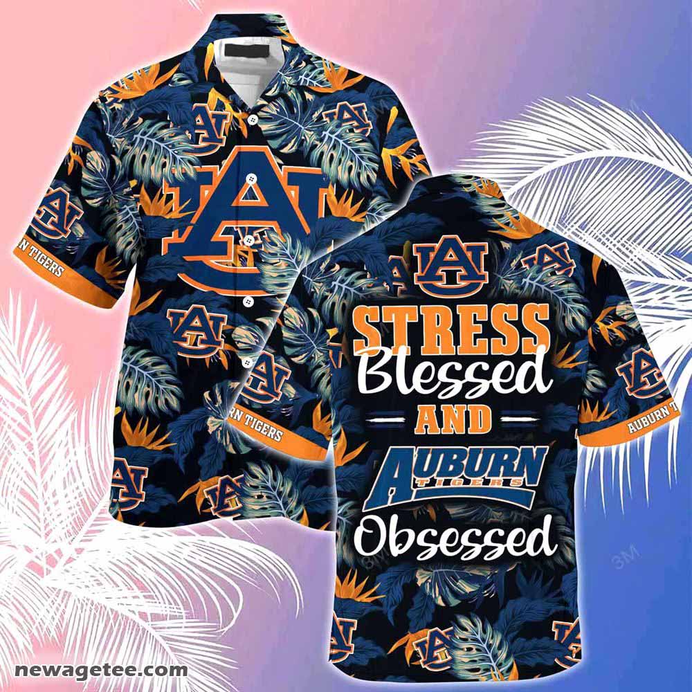Auburn Tigers Summer Beach Hawaiian Shirt With Tropical Patterns