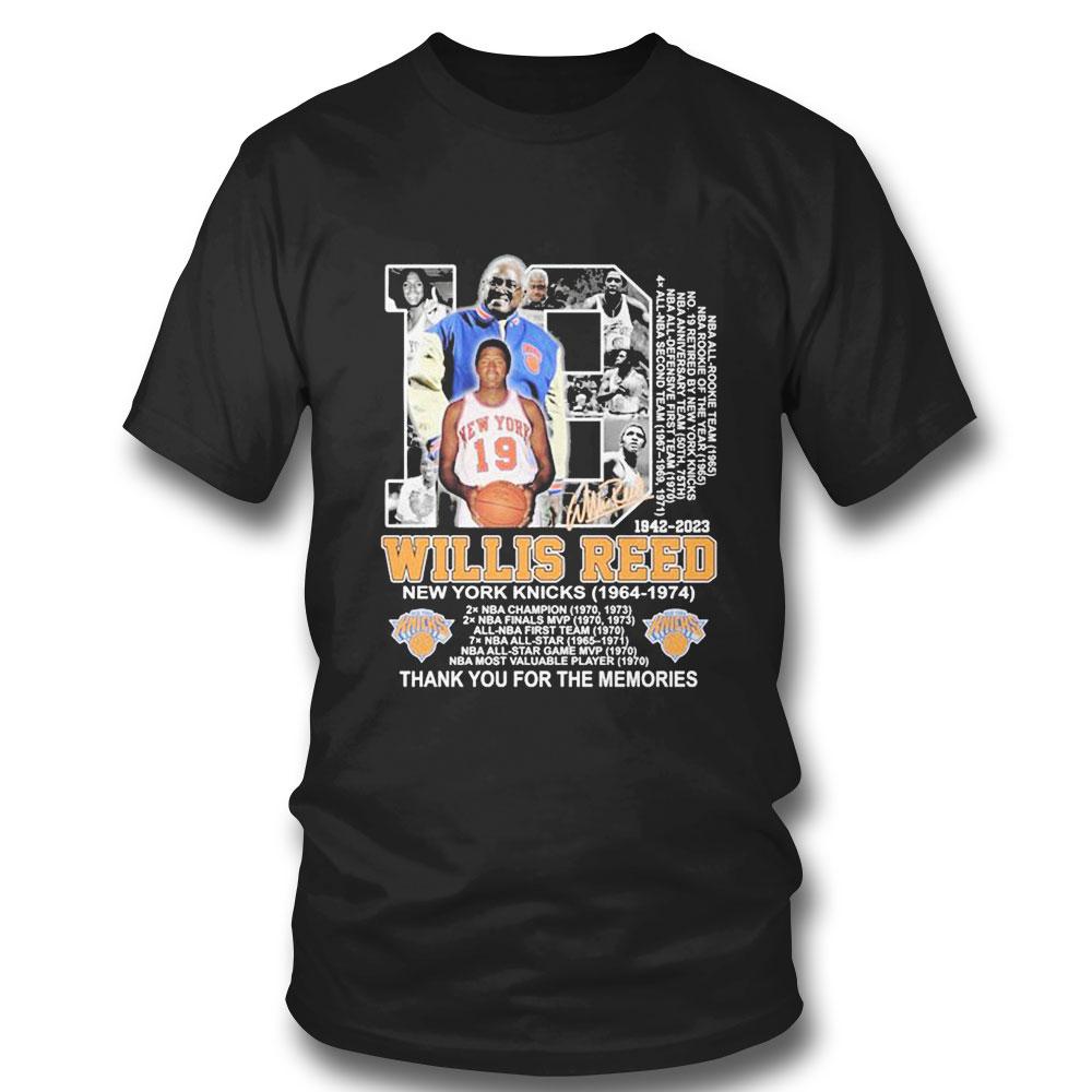 18 Year Willis Reed New York Knicks 1964 1974 Thank You For The Memories T-shirt