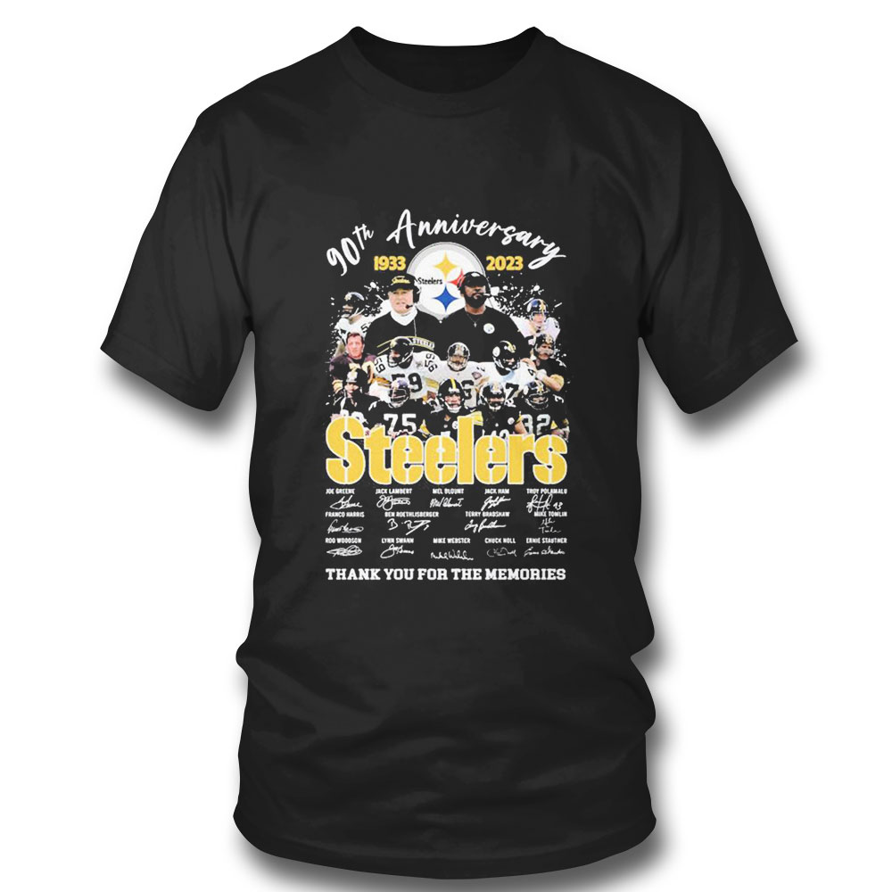 90th Anniversary 1933 2023 Steelers Signature Thank You For The Memories T-shirt