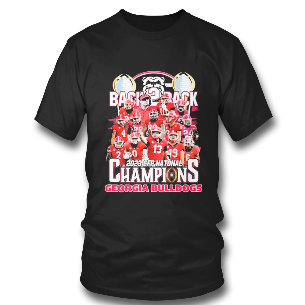 Back 2 Back Teams Sport 2023 Cfp National Champions Georgia Bulldogs T-shirt
