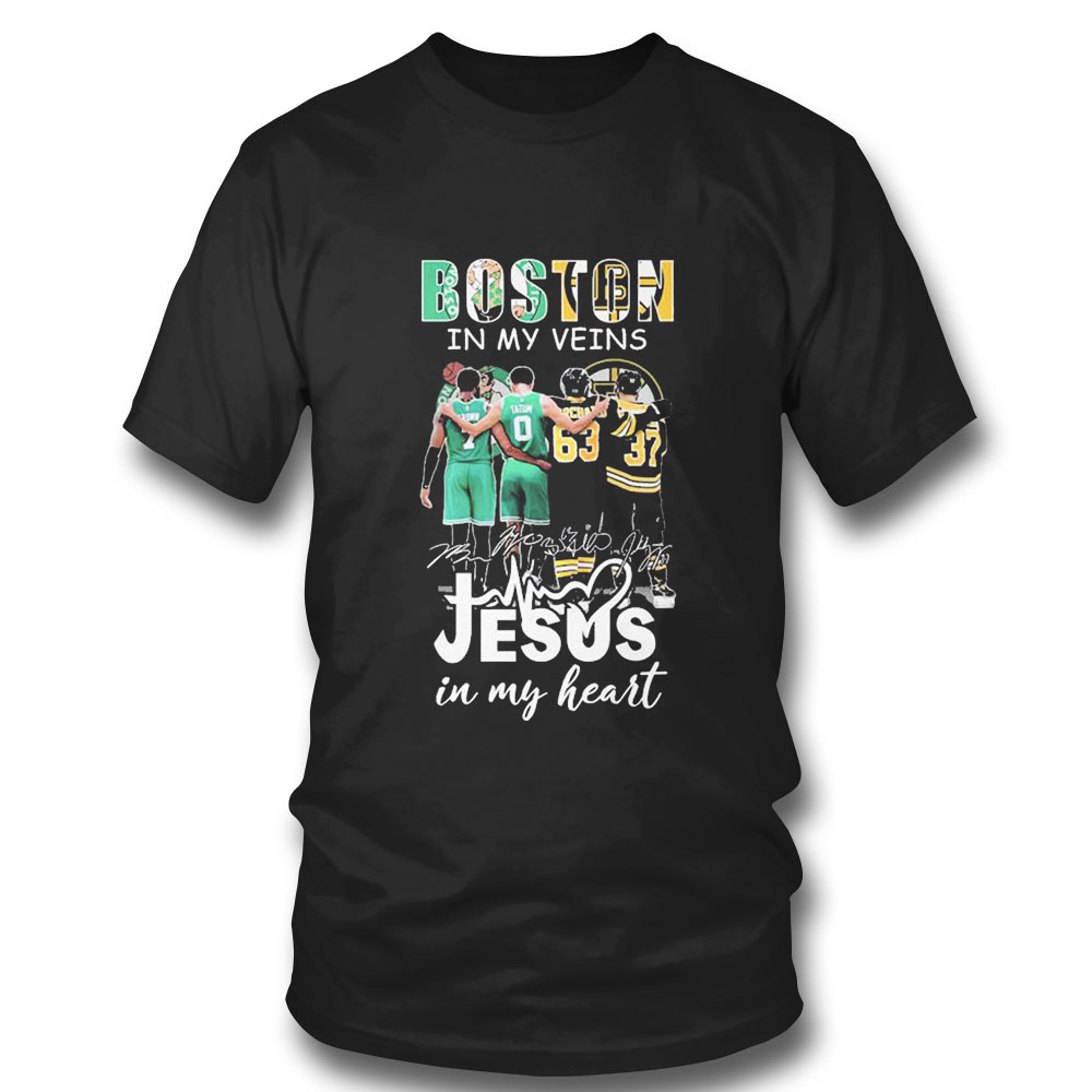 Boston Sports In My Veins Jesus In My Heart T-shirt