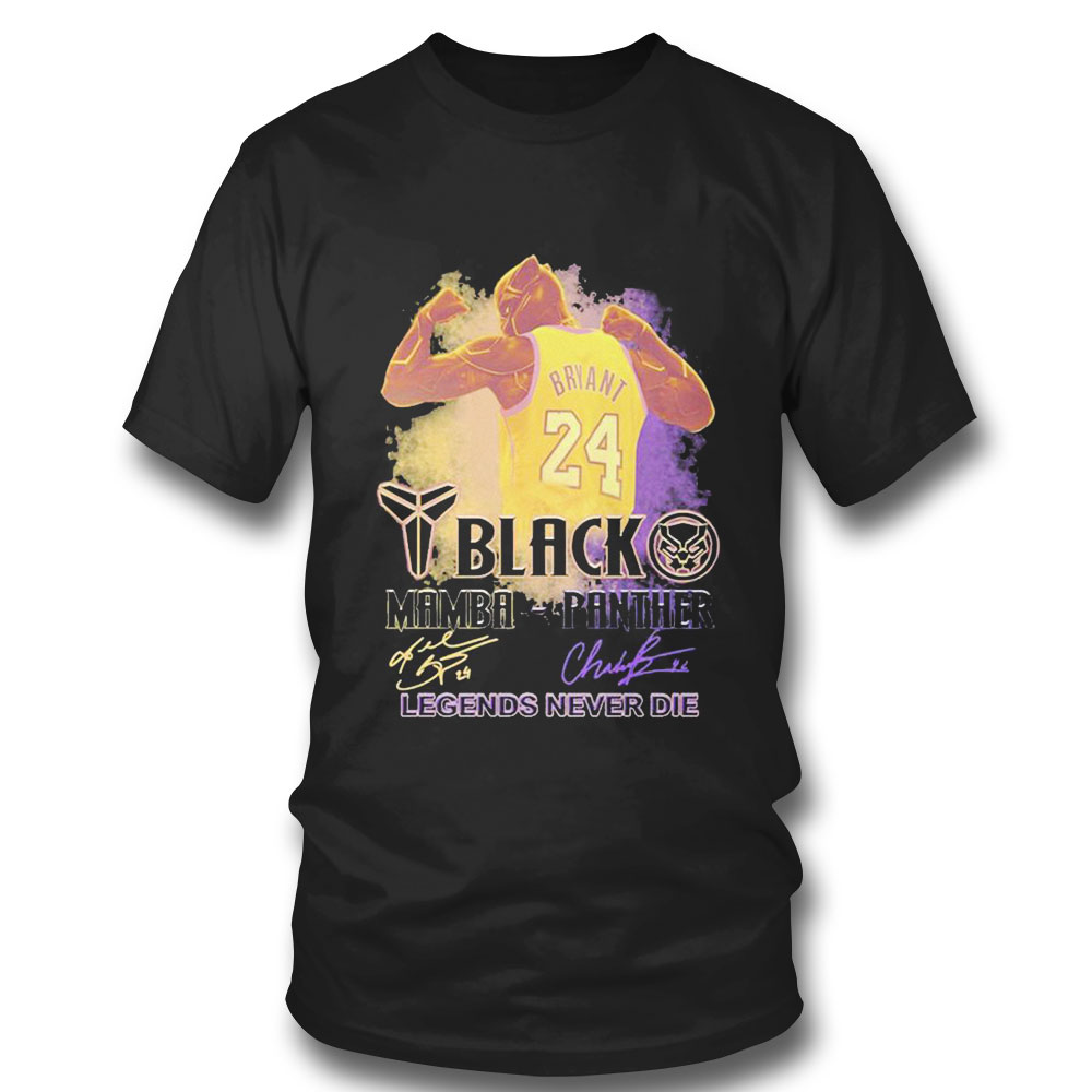 Bryant 24 Black Mamba Panther Signature Legends Never Die T-shirt