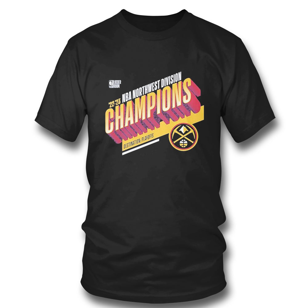 Denver Basketball 2023 Northwest Division Champions Locker Room T-shirt Denver Basketball 2023 Northwest Division Champions Locker Room T-shirt