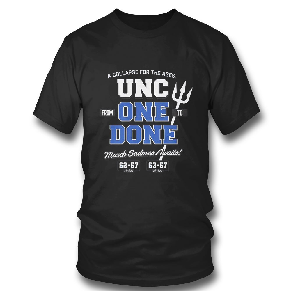 Duke Blue Devils From One To Done March Sadness Awaits T-shirt