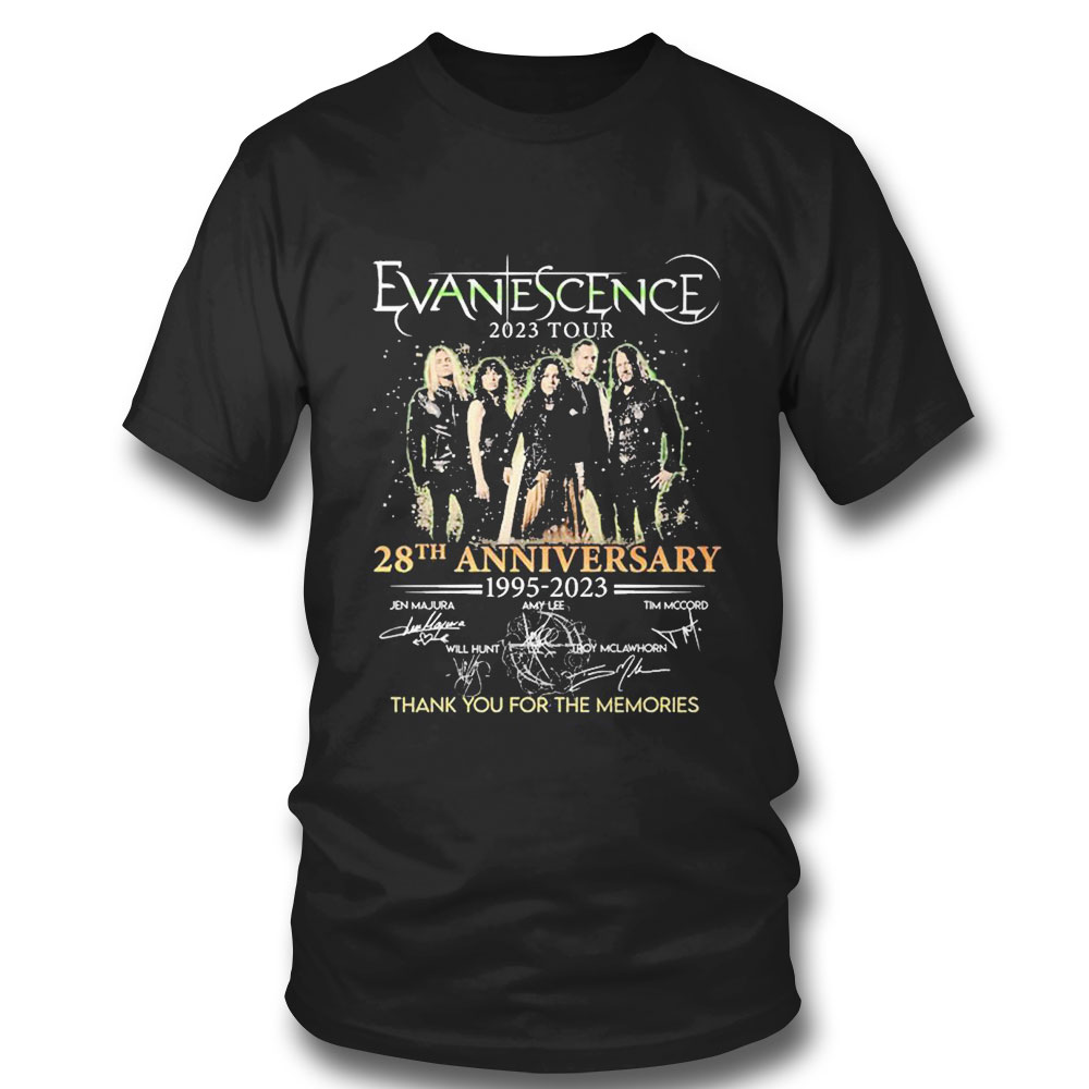 Evanescence 28th Anniversary 1995 2023 Jen Majura Amy Lee Tim Mccord Signature T-shirt