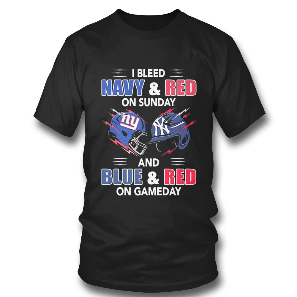 I Bleed Navy Red On Sunday Hat And Blue Red On Gameday T-shirt