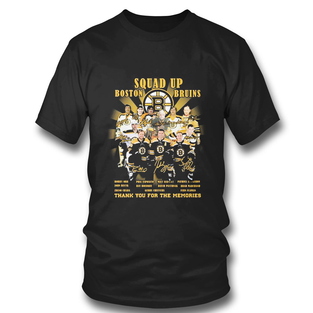Official Boston Bruins Squad Up Thank You For The Memories Name Players T-shirt