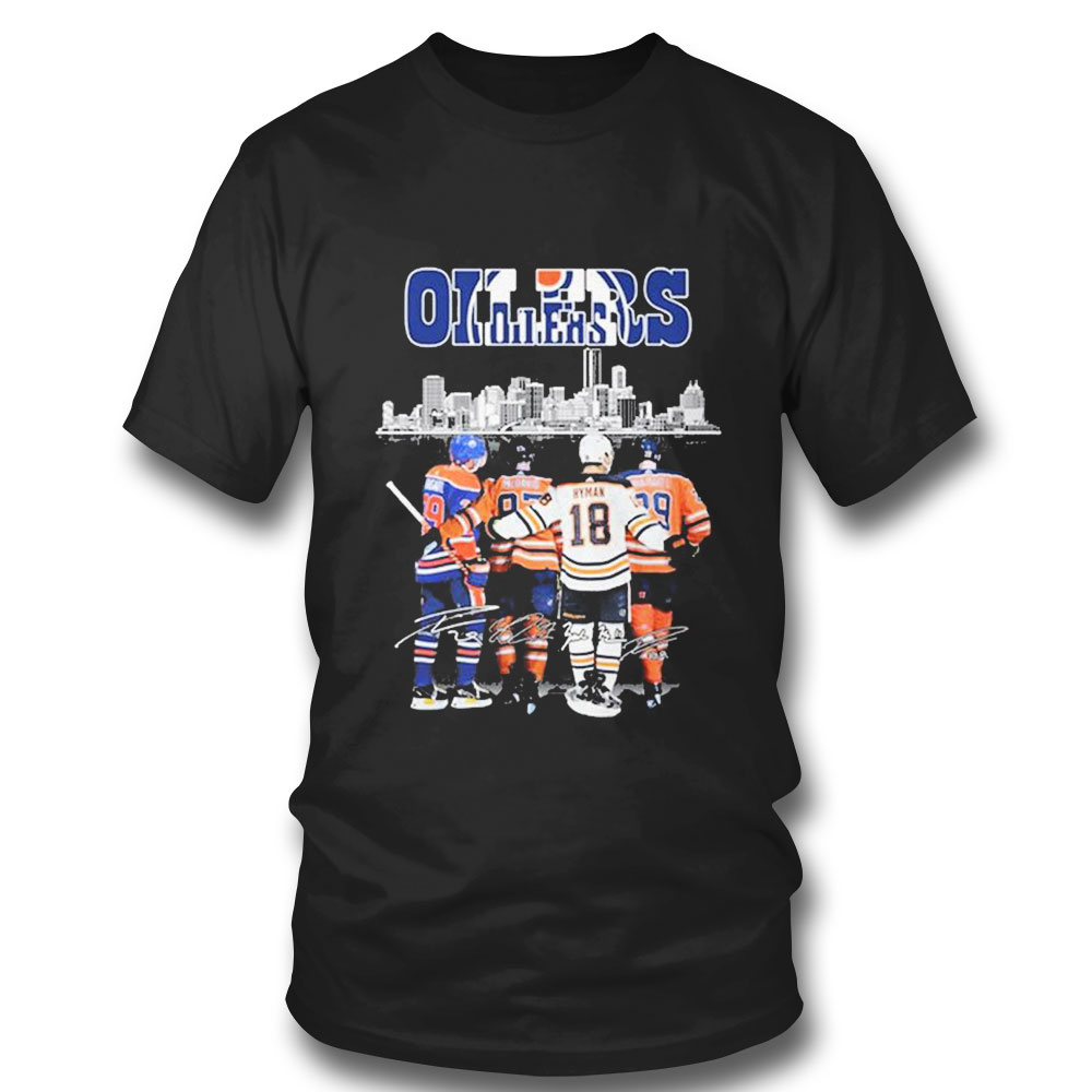 Oilers City Leon Draisaitl Connor Mcdavid And Zach Hyman Signature T-shirt