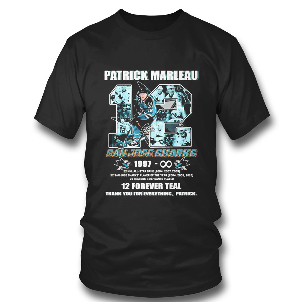 Patrick Marleau 12 San Jose Sharks 12 Forever Teal Thank You For Everything T-shirt