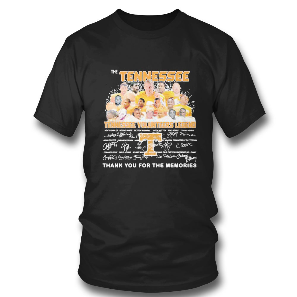 The Tennessee Volunteers Legends Teams Thank You For The Memories Signature T-shirt
