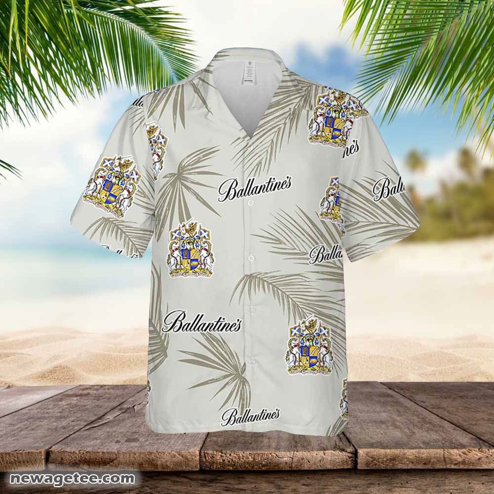 Ballantines Hawaiian Button Up Shirt Palm Leaves Pattern Ballantines Hawaiian Button Up Shirt Palm Leaves Pattern