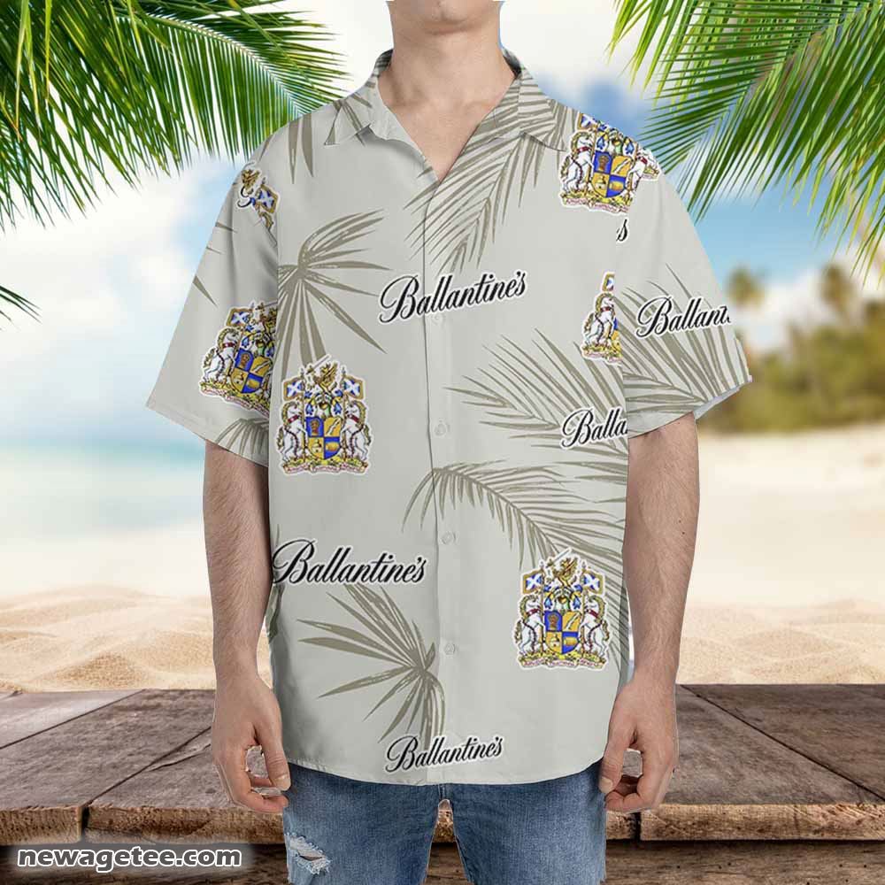 Ballantines Hawaiian Button Up Shirt Palm Leaves Pattern Ballantines Hawaiian Button Up Shirt Palm Leaves Pattern