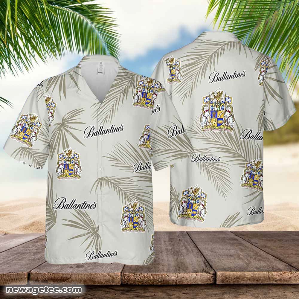 Ballantines Hawaiian Button Up Shirt Palm Leaves Pattern Ballantines Hawaiian Button Up Shirt Palm Leaves Pattern